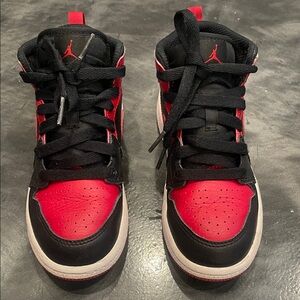 Jordan Kids Red and Black Sneakers